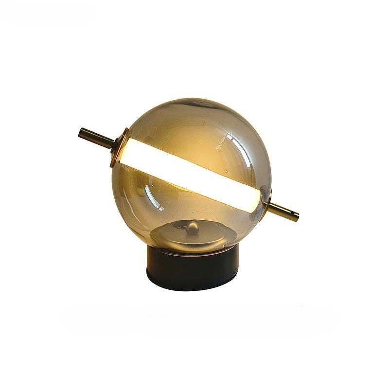 Luméroa Glaskugel Tischlampe | Retro Design | Warmes LED-Licht | Glas & Eisen | Ø 20 cm