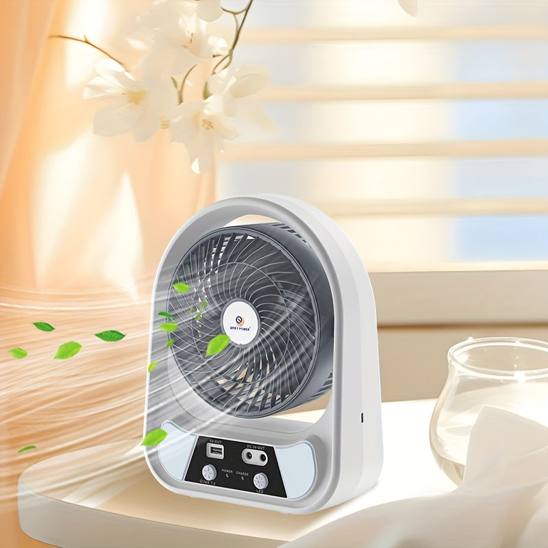 Solar-Ventilator SolventoGo | Mit LED-Nachtlicht & USB-Powerbank | Tragbar & Wiederaufladbar | Für Camping & Notfälle