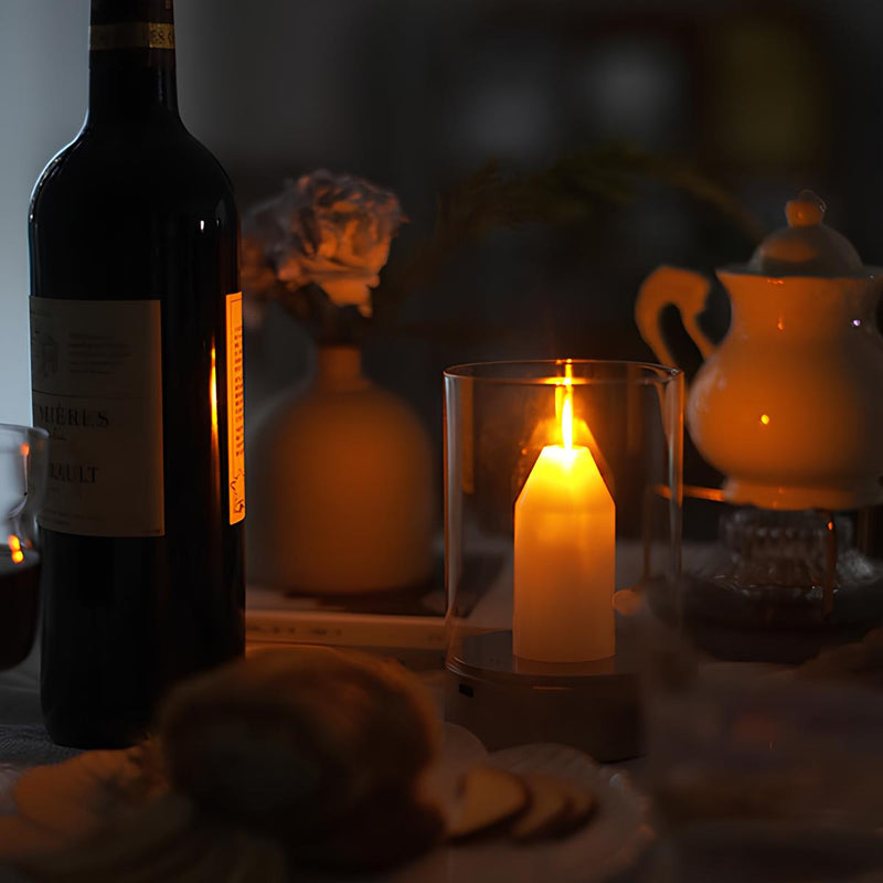 LED Kerze GlowCandle | Handgesten-Steuerung | Warmweißes Licht | 8,6 x 13 cm