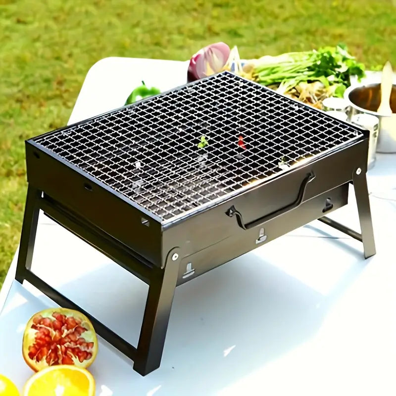 Faltgrill GrillFold | Tragbarer Tischgrill | Edelstahl & Hitzebeständig | Für Camping & Garten