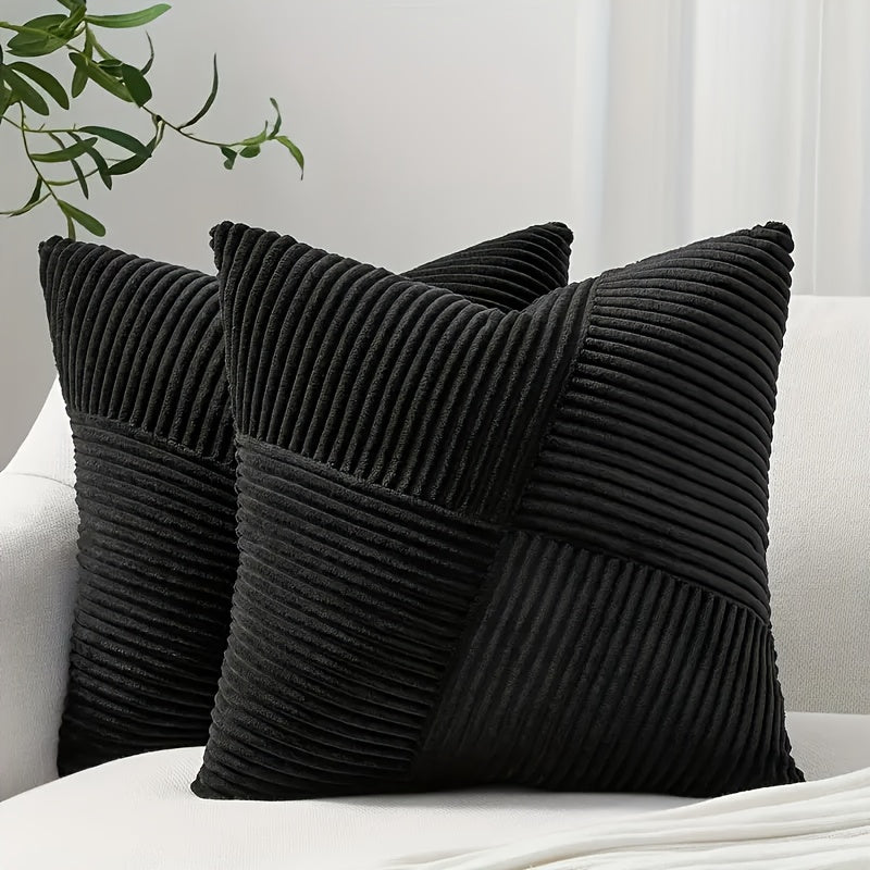 NordLiv Kissenhüllen Set | Boho-Stil | Weicher Cord | 2 Stück, 45×45 cm, 50x50cm