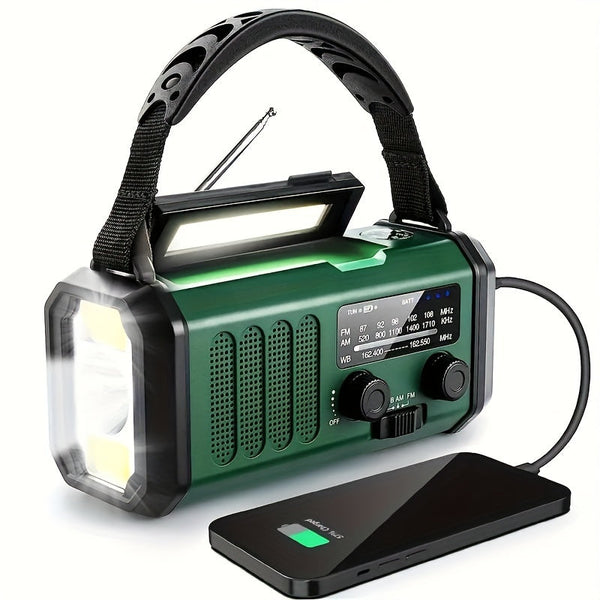 StormMate X10 Notfallradio mit 10.000 mAh Powerbank | Solar, Kurbel & USB-C | LED-Licht, SOS-Alarm & Kompass | AM/FM/NOAA