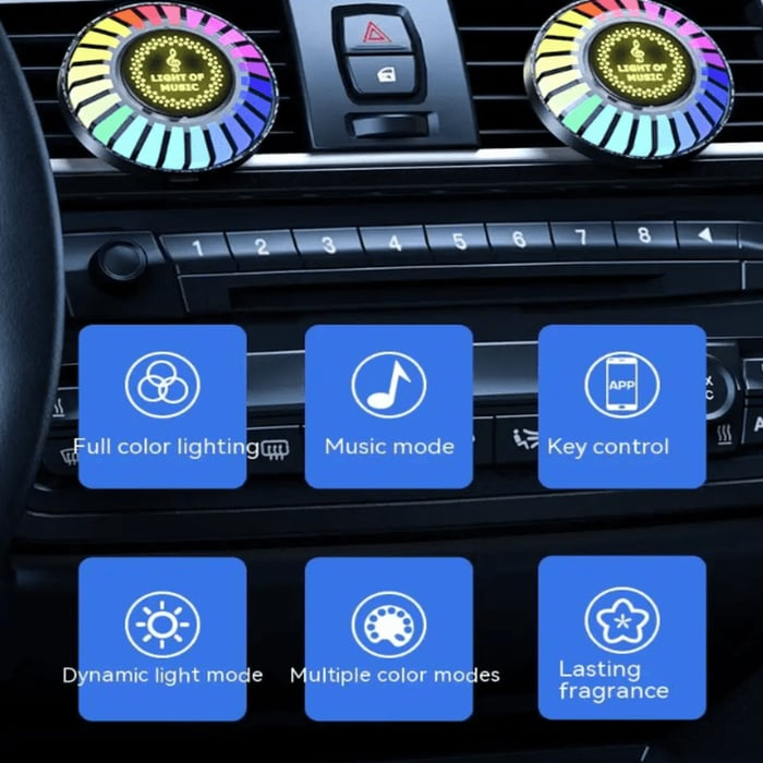 GlowRide FX – Veredeln Sie Ihr Auto mit Musik, Licht und Duft!