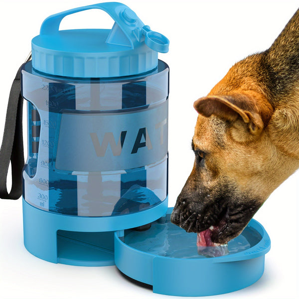 Hunde-Wasserflasche PawQuench Max | 2,18 L Kapazität | Mit Faltbarer Trinkschale | BPA-frei & Tragbar