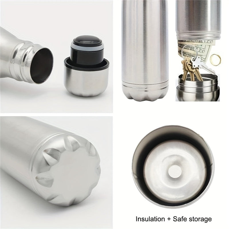 Isolierflasche VaultBottle Smart | Mit Geheimfach | 12h heiß & 24h kalt | Edelstahl | 450 ml | 27×7 cm