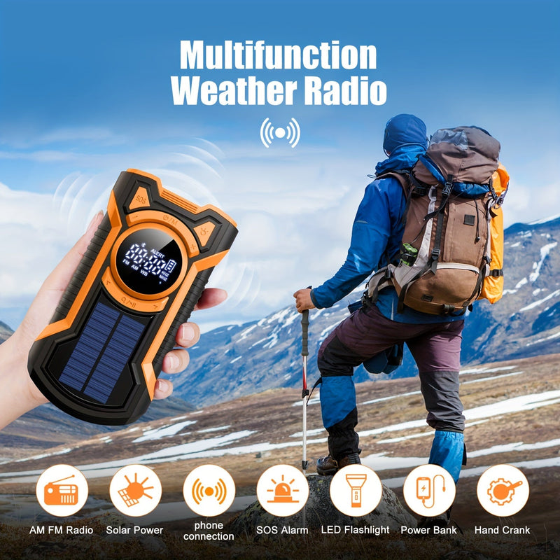 Notfallradio Solivox Pro | Solar & Kurbelbetrieben | 5000 mAh Powerbank | LED-Taschenlampe & SOS-Alarm
