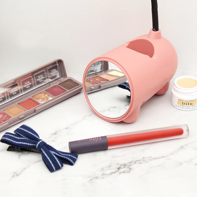 LED Schreibtischlampe Kaninchen | USB & Touch | Mit Stifthalter | Rosa, Grün, Blau