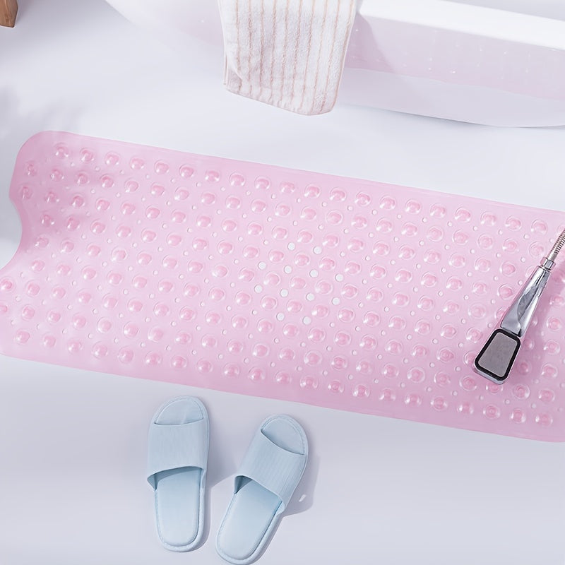 Antirutsch-Badewannenmatte SAFELIA | Extra Lang (101×40 cm) | Mit Saugnäpfen & Abflusslöchern | PVC