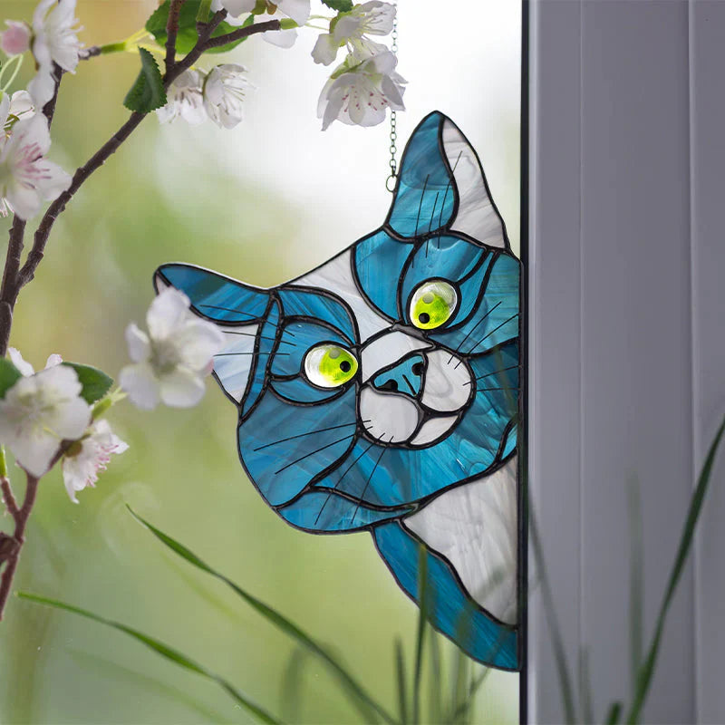 CatPeek – Handgefertigter Katzen-Sonnenfänger für Ihr Fenster!