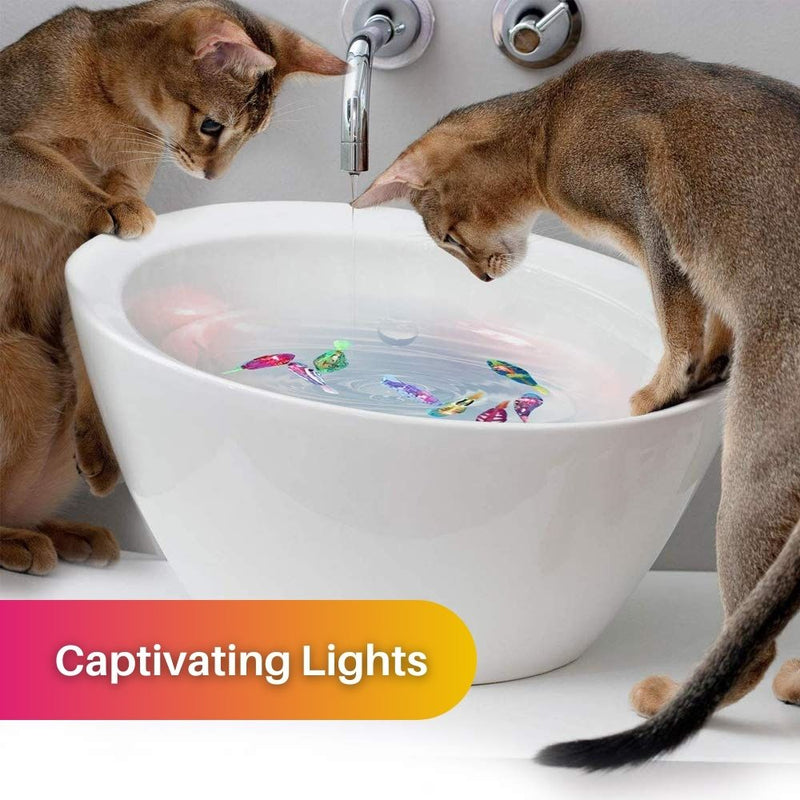 Felisplash Interaktives Katzenspielzeug-Set mit Licht & Schwimmfunktion | Wasserdicht & Bewegungsaktiv | Für Katzen jeden Alters | 20,3×7,6×5,1 cm