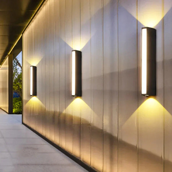 Lumurex LED Außenwandleuchte IP65 | Warmweiß 3000K | Aluminium & Glas | 40×10×6 cm | Wetterfest & Stilvoll