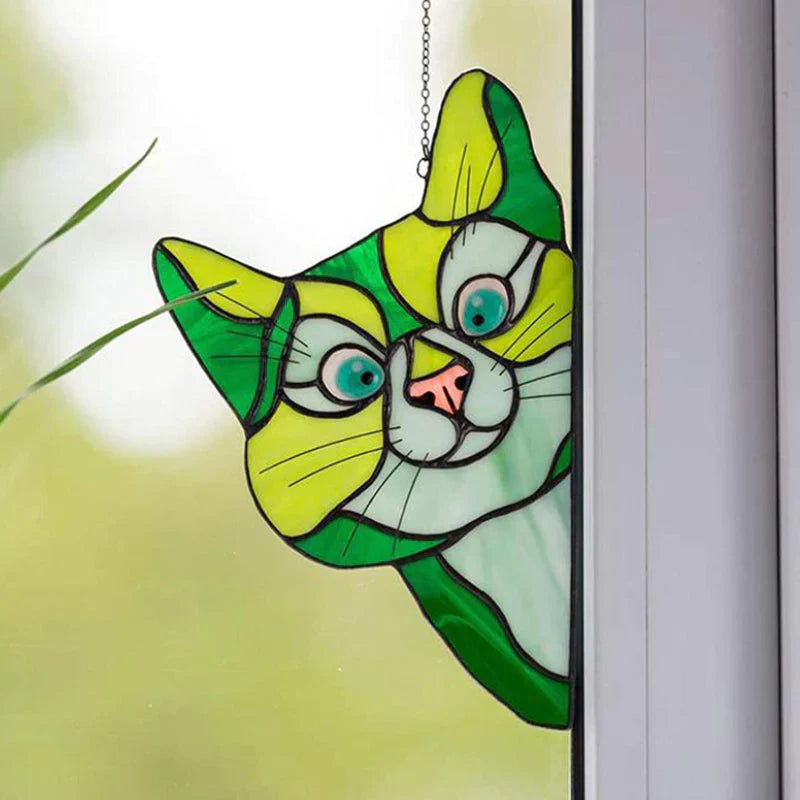 CatPeek – Handgefertigter Katzen-Sonnenfänger für Ihr Fenster!