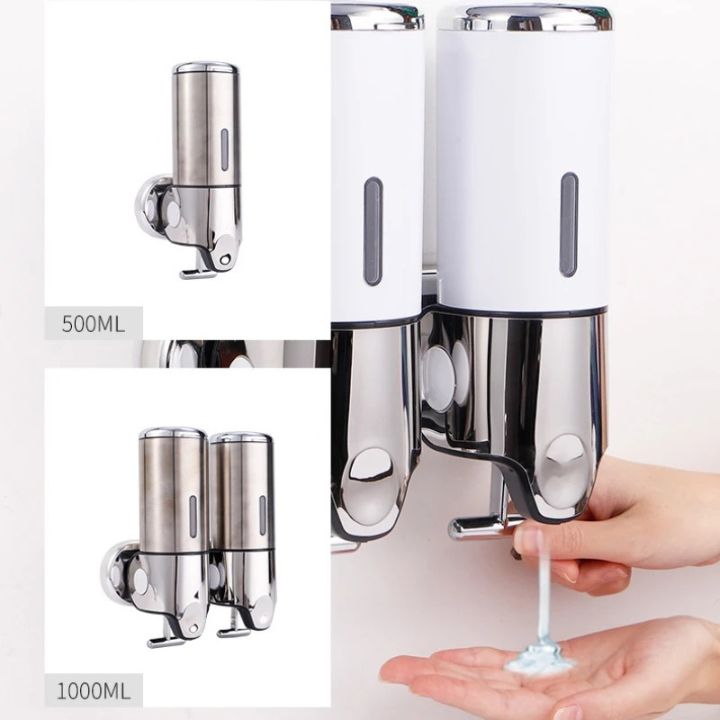 Seifenspender Set LuxoPure | Edelstahl Design | 3er Set Wandmontage | Modern & Platzsparend