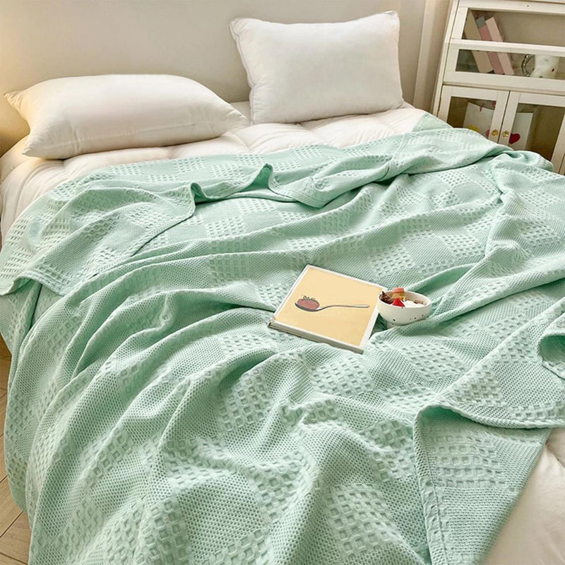 Cotura Waffeldecke | 100% Bio-Baumwolle | Atmungsaktiv & Elegant | Waffelstruktur