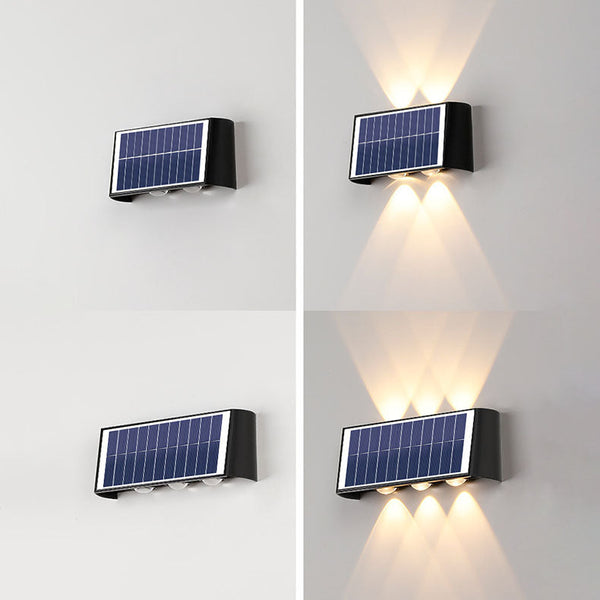 Lumiora Moderne Solar-LED-Wandleuchte für Außen | Rechteckiges Design | IP56 Wasserdicht | Verschiedene Größen & Lichtstärken