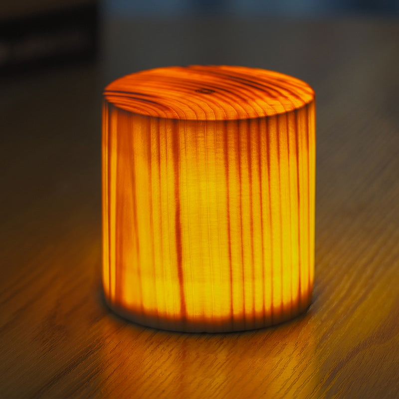 LED Tischlampe Lumaviva NaturLite | Touch-Dimmung & Akku | Kabellos & Wiederaufladbar | Holzoptik | Für Schlafzimmer, Schreibtisch & Wohnzimmer