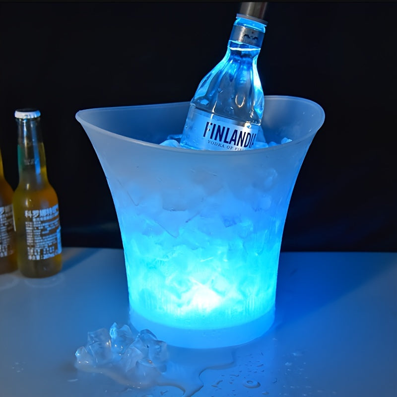 LumiChill LED Sektkühler | 5L Eiseimer | Batteriebetrieben | Party & Event Deko