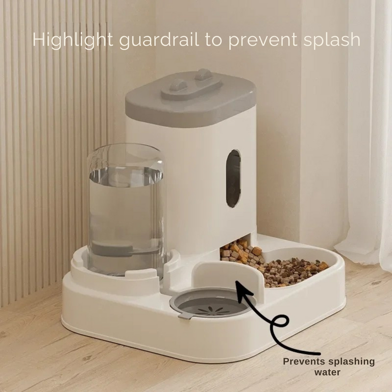 PawLuxe Automatischer Futterspender | 2-in-1 Futter- & Wasserspender | Große Kapazität | Hygienisch & Umfallsicher