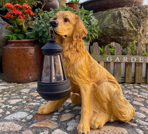 Solar Gartenhund Leuchte | Handgefertigt & Wetterfest | Automatisches Licht | Modell BellaLu