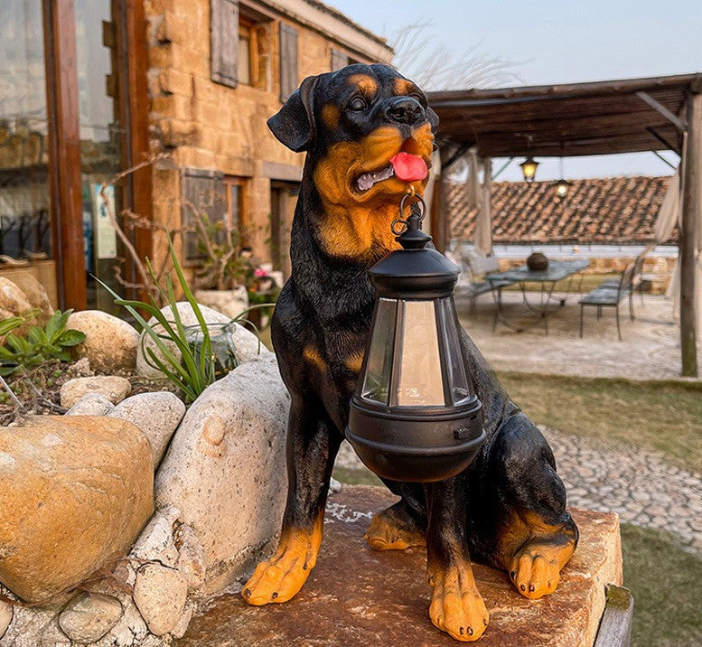 Solar Gartenhund Leuchte | Handgefertigt & Wetterfest | Automatisches Licht | Modell BellaLu