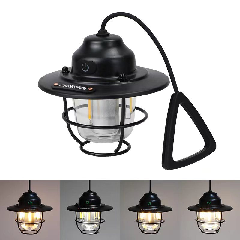 Retro LED Campinglampe CampGlow Classic | USB-Aufladbar & Robust | 15,5×6,6×10,5 cm | Für Outdoor & Notfälle