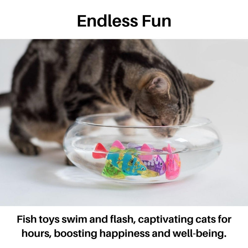 Felisplash Interaktives Katzenspielzeug-Set mit Licht & Schwimmfunktion | Wasserdicht & Bewegungsaktiv | Für Katzen jeden Alters | 20,3×7,6×5,1 cm