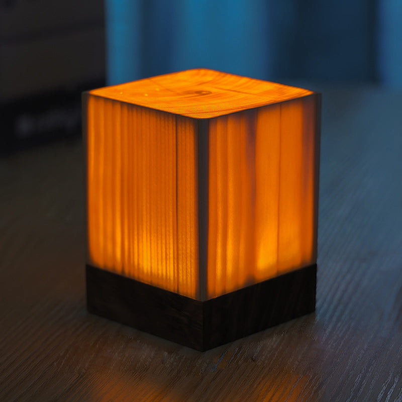 LED Tischlampe Lumaviva NaturLite | Touch-Dimmung & Akku | Kabellos & Wiederaufladbar | Holzoptik | Für Schlafzimmer, Schreibtisch & Wohnzimmer