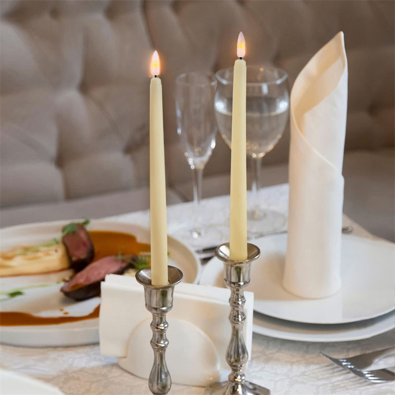LED Stabkerzen GlowLume | Flammenlos & Sicher | Mit Fernbedienung & Timer | 27,5×2 cm | Warmweiß