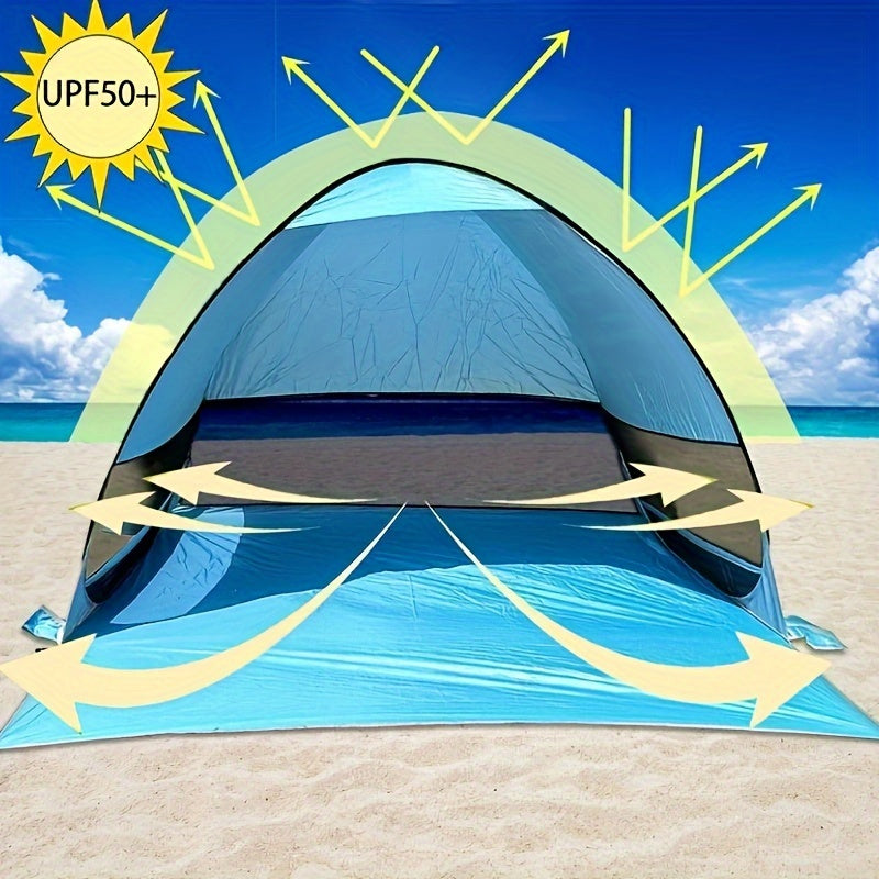 Strandzelt Solvento 2–3 Personen | UPF 50+ UV-Schutz | Leicht & Schnell Aufgebaut | Mit Mesh-Belüftung