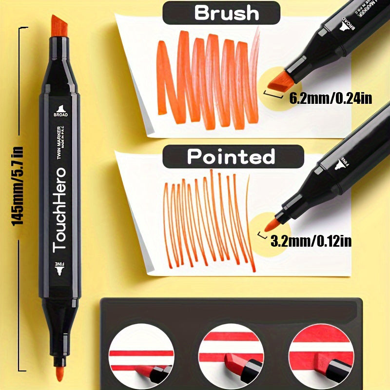 ColoristaPro Alkoholmarker Set 168 Farben | Doppelseitig mit Feiner & Breiter Spitze | Streifenfreies Zeichnen