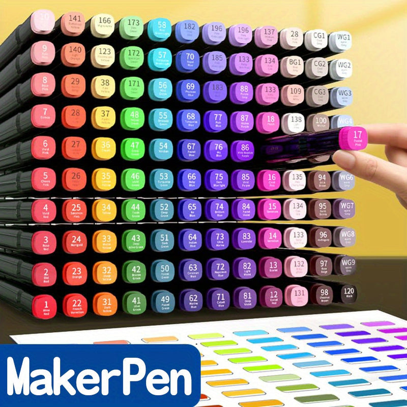 ColoristaPro Alkoholmarker Set 168 Farben | Doppelseitig mit Feiner & Breiter Spitze | Streifenfreies Zeichnen