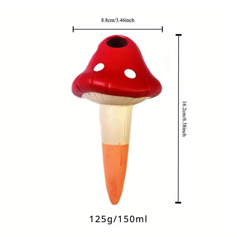 AquaPilz Terracotta Bewässerungsspikes | Automatische Pflanzenbewässerung | 4er-Set | Buntes Pilzdesign