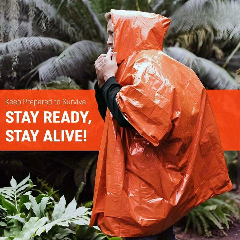 Notfallponcho-Set ThermoShield | 4er Pack | Wasserdicht & Isolierend | Kompakt & Wiederverwendbar