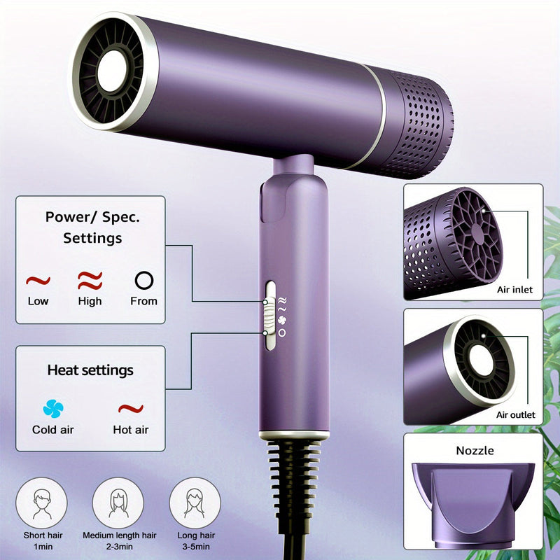 Aerovella Professioneller Ionen-Haartrockner | 1600W Power & Kalt-/Warmfunktion | Mit Diffusor | Antifrizz-Technologie | Blaues LED-Licht