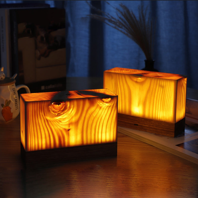 LED Tischlampe Lumaviva NaturLite | Touch-Dimmung & Akku | Kabellos & Wiederaufladbar | Holzoptik | Für Schlafzimmer, Schreibtisch & Wohnzimmer