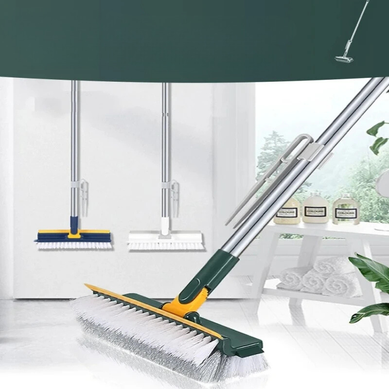 Glazora DuoBrush Reinigungsbürste | 2-in-1 für Böden & Fenster | Mit Drehkopf & Teleskopstiel | Mühelose Sauberkeit