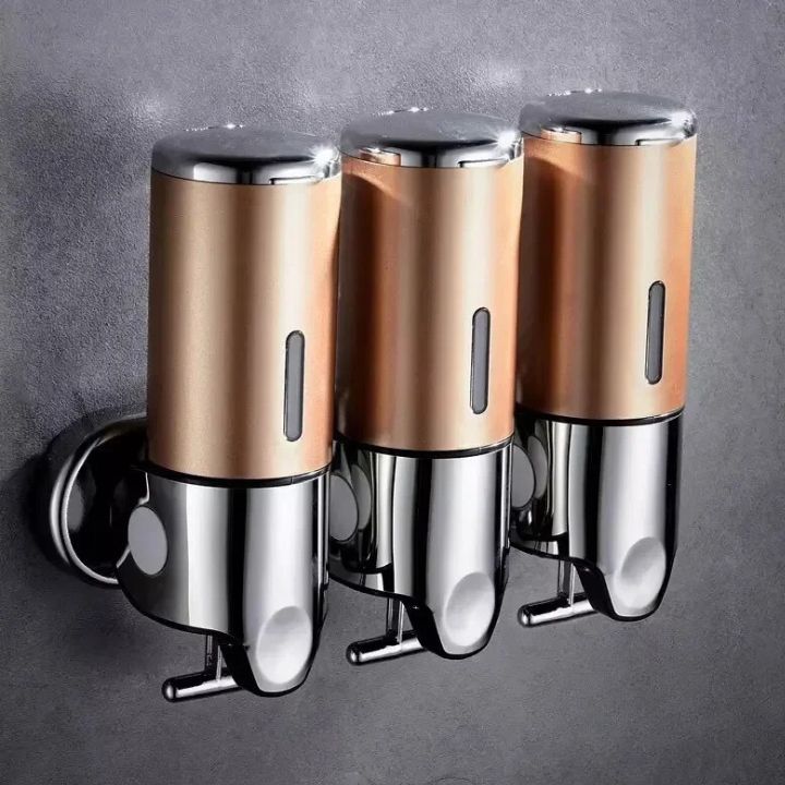 Seifenspender Set LuxoPure | Edelstahl Design | 3er Set Wandmontage | Modern & Platzsparend