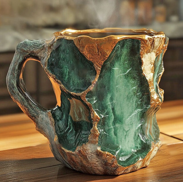 KaffeeTassen GlaceCup | Handgefertigt & Mineral Kristall | Isolierend & Mikrowellengeeignet | 350–450 ml