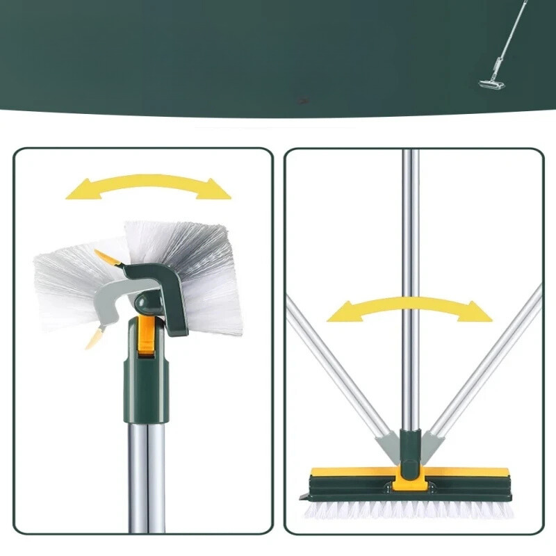 Glazora DuoBrush Reinigungsbürste | 2-in-1 für Böden & Fenster | Mit Drehkopf & Teleskopstiel | Mühelose Sauberkeit