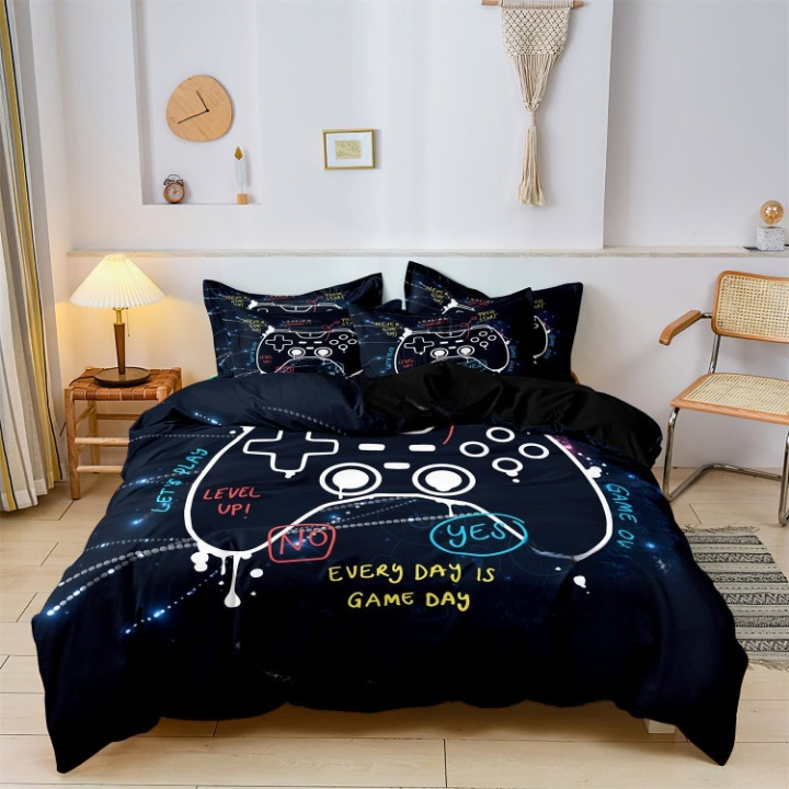 Kinder Bettwäsche Set | Gamecontroller Design | 100% Baumwolle | Atmungsaktiv & Weich