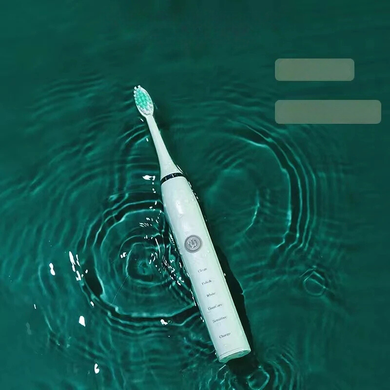 Sonic Zahnbürste VibraDent Pure | Batteriebetrieben | 4 Ersatzköpfe | IPX7 Wasserdicht | Sanfte Ultraschallreinigung
