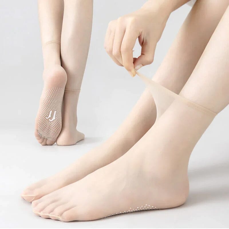 5+5 GRATIS | CrystalSocks - Unsichtbare, rutschfeste Crystal Silk Socken