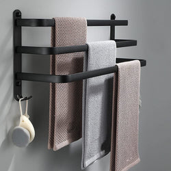 Wand-Handtuchhalter AeroLine FlexRack | Platzsparendes Design mit 3 Stangen | Aluminium | Modern & Robust