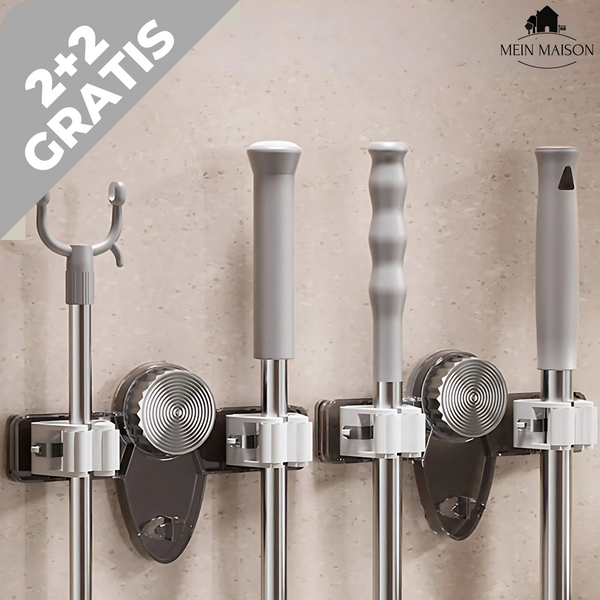 2+2 GRATIS | GripMates – Sicherer Halt für Besen & Wischer ohne Bohren