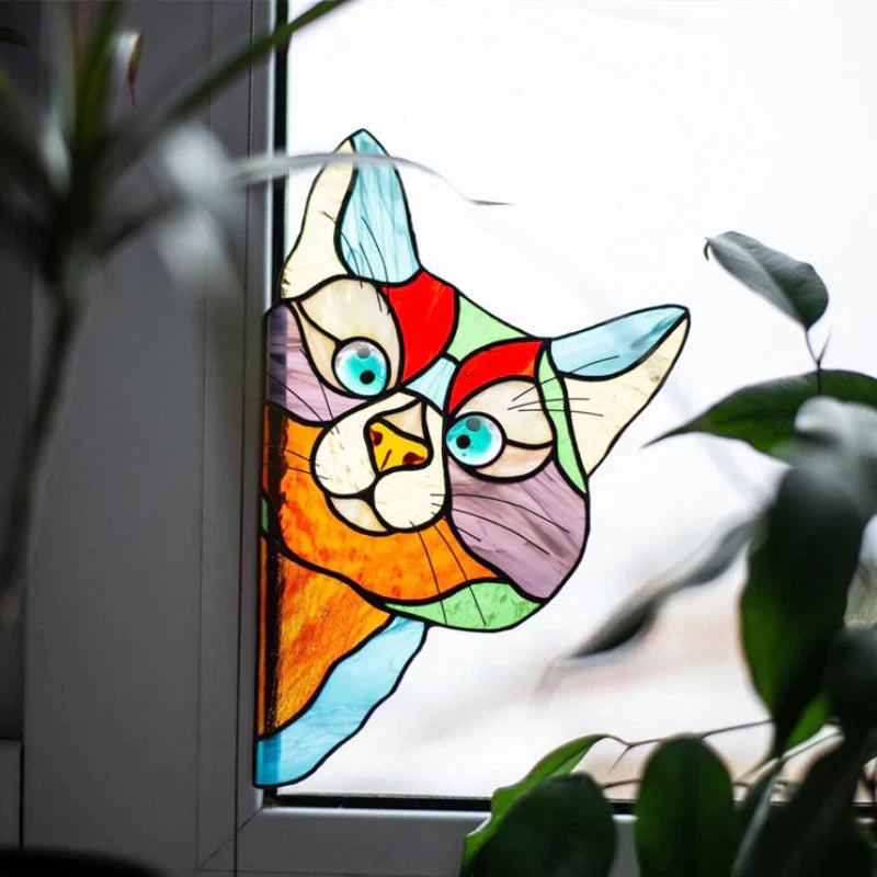 CatPeek – Handgefertigter Katzen-Sonnenfänger für Ihr Fenster!