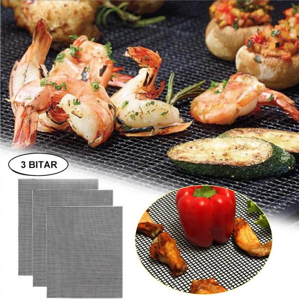 Grillfine BBQ Grillnetz / Grillmatte | Antihaft & Wiederverwendbar | Hitzebeständig bis 370 °C | Für Fleisch, Fisch & Gemüse
