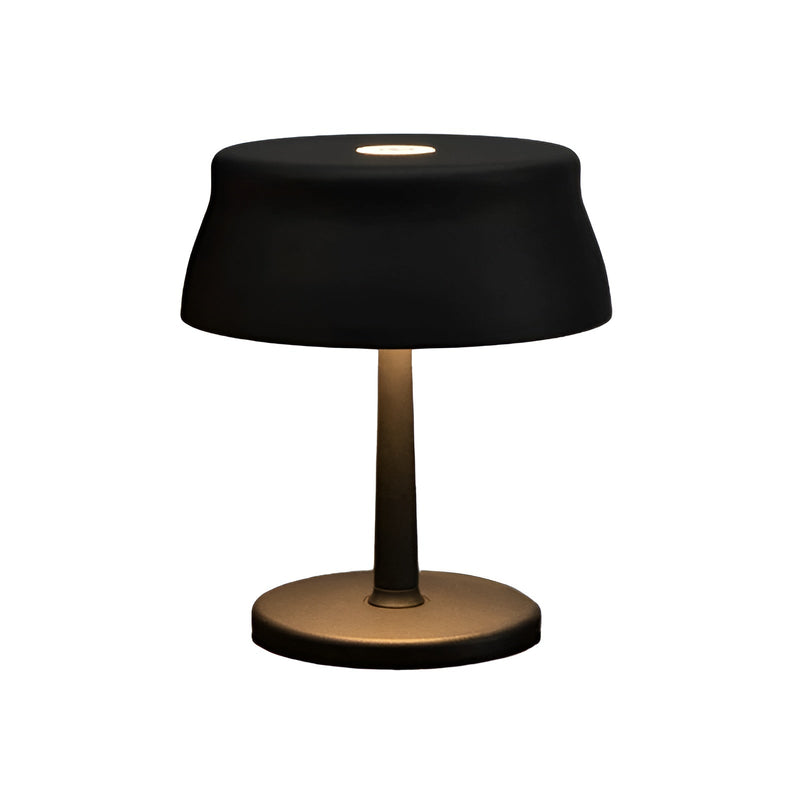 AlumaGlow Kabellose LED-Tischlampe | Touch-Dimmbar | Retro-Design | Wiederaufladbar | Aluminium Schwarz/Weiß