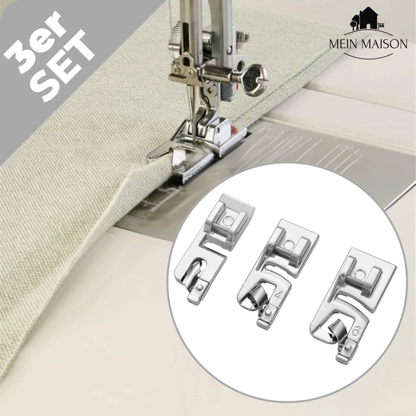 HemExpert – 3-teiliges Set mit breit eingefassten Saumnähfüßen