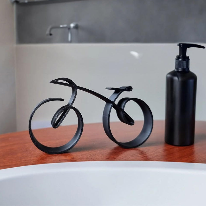 Velaro Fahrrad-Skulptur | Minimalistisches Drahtrahmen-Design | Eisen Schwarz | Geschenkidee für Radliebhaber