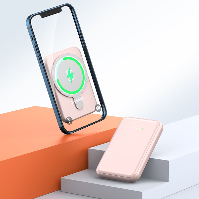 Magnera Magnetische Powerbank 5000 mAh | Kompatibel mit iPhones | USB-Ausgang 5 V/2,1 A | Kompakt & Stylisch